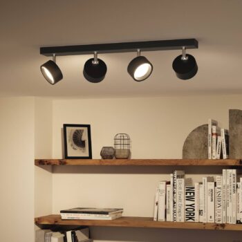 Philips Bracia stropné LED svetlo 4-plam., čierna