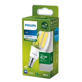 Philips E14 LED sviečka C35 2,3W 485lm 4 000K číra
