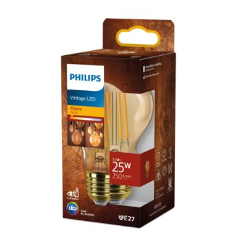Philips E27 LED žiarovka A60 3,1W 1800K zlatá