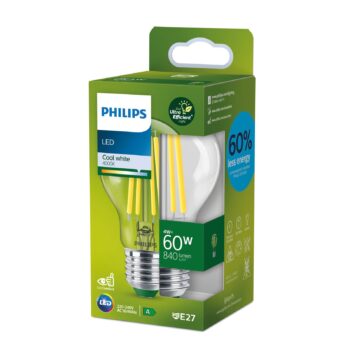 Philips E27 LED žiarovka A60 4W 840lm 4000K číra