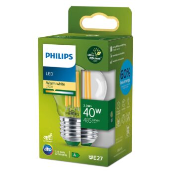 Philips E27 LED žiarovka G45 2,3W 485lm 2700K číra