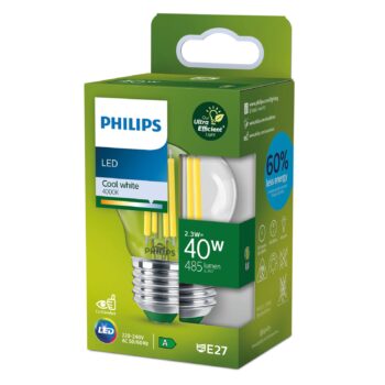 Philips E27 LED žiarovka G45 2,3W 485lm 4000K číra