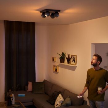 Philips Hue Buckram 4-pl. stmievač čierny