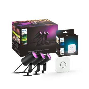 Philips Hue LED reflektor Lily, sada 3 ks, mostík, RGB, CCT, IP65