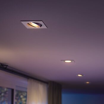 Philips Hue LED vstavané bodové svietidlo Centura, biele, 9x9 cm, CCT, RGB