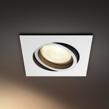 Philips Hue LED vstavané bodové svietidlo Centura, biele, 9x9 cm, CCT, RGB