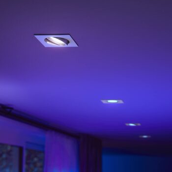 Philips Hue LED vstavané bodové svietidlo Centura, biele, 9x9 cm, CCT, RGB