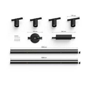Philips Hue Perifo lištový systém 4x bodové svetlá čierne