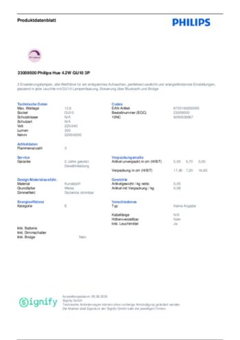 Philips Hue White Ambiance GU10 4,2 W reflektor, 3 ks