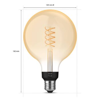 Philips Hue White E27 7W Globe filament G125 550lm