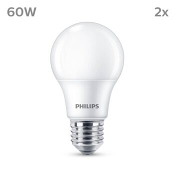 Philips LED E27 8W 806lm 2 700 K matná 2 ks