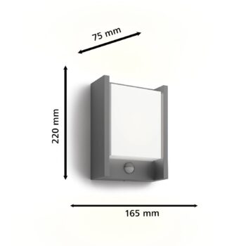 Philips LED nástenné svetlo Arbour UE, balenie po 2 ks, senzor, 2 700 K