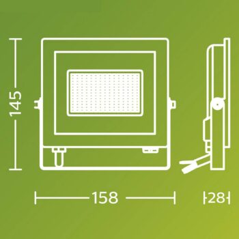 Philips LED reflektor vonkajší Lois UE flood, 14 W, 3000 K, IP65