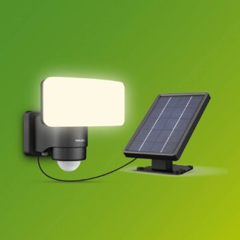 Philips LED reflektor vonkajší solárny Tylus, čierny 5.000K senzor