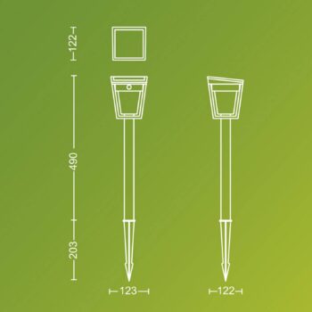 Philips LED solárna zemná lampa Nissa UE, plast, IP44
