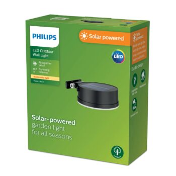 Philips LED solárne nástenné svetlo Vynce, Ø hlavy 11,2 cm