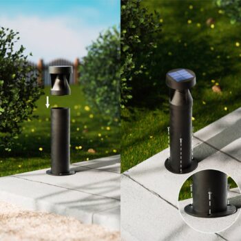 Philips LED solárne podlahové svietidlo Avery, čierne, IP44