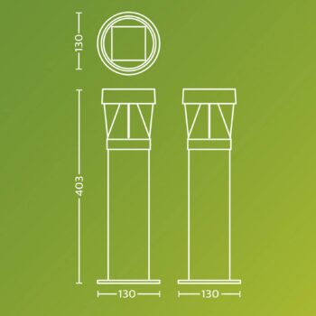 Philips LED solárne podlahové svietidlo Avery, čierne, IP44
