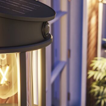 Philips LED solárne vonkajšie nástenné svietidlo Geri UE senzor, okrúhle, IP44