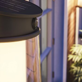 Philips LED solárne vonkajšie nástenné svietidlo Juda UE, senzor, IP44