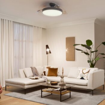 Philips LED stropný ventilátor Atlas, nikl, tichý, CCT