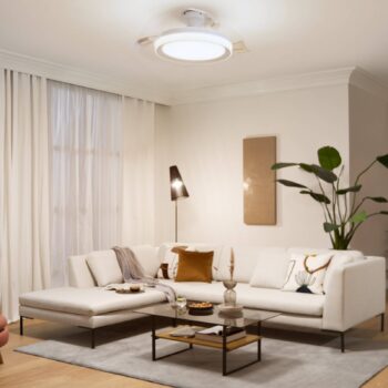 Philips LED stropný ventilátor Bliss, biela/biela, tichý, CCT