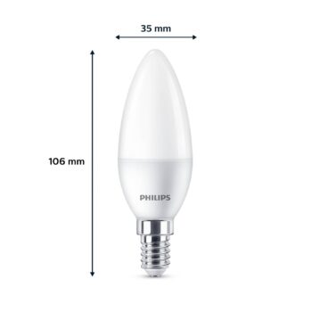 Philips LED sviečka E14 4,9W 470m 2 700K matná 3ks