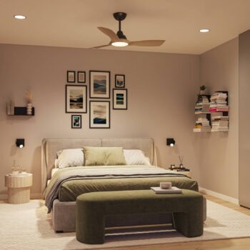 Philips LED ventilátor Olas, Ø 106 cm, hnedá/čierna, tichý