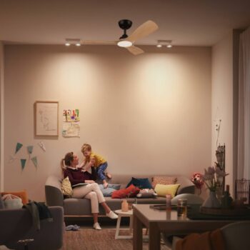 Philips LED ventilátor Olas, Ø 106 cm, hnedá/čierna, tichý