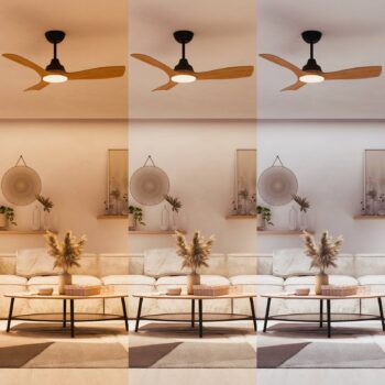 Philips LED ventilátor Olas, Ø 106 cm, hnedá/čierna, tichý