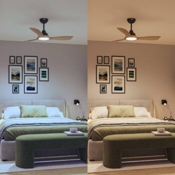 Philips LED ventilátor Olas, Ø 106 cm, hnedá/čierna, tichý