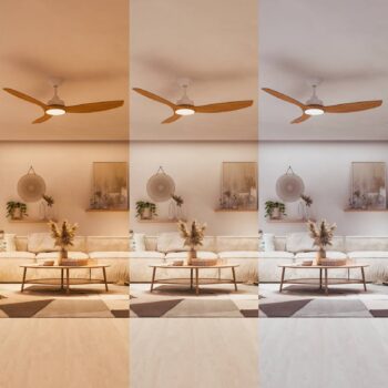 Philips LED ventilátor Olas, Ø 132 cm, hnedá/biela, tichý