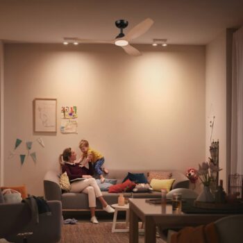 Philips LED ventilátor Olas, Ø 132 cm, hnedá/čierna, tichý