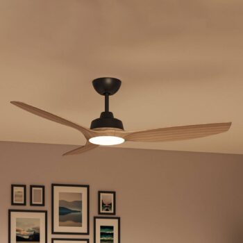 Philips LED ventilátor Olas, Ø 132 cm, hnedá/čierna, tichý