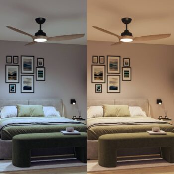 Philips LED ventilátor Olas, Ø 132 cm, hnedá/čierna, tichý