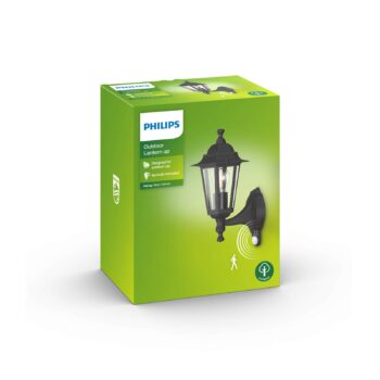 Philips Peking vonkajšie nástenné svietidlo čierne s senzorom