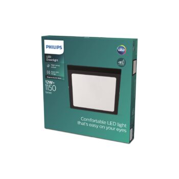 Philips Slim Surface, čierna, 21 x 21 cm, hranatá, 2 700 K