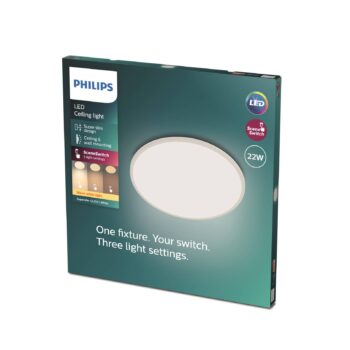 Philips SuperSlim stropné svietidlo 2 700 K Ø 42 cm biele