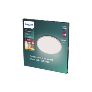 Philips SuperSlim stropné svietidlo 2 700 K Ø 54 cm biele