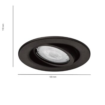 Philips zapustené svietidlo Fresco, čierne, nerezová oceľ IP23 GU10-LED