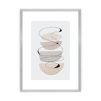 Plagát Abstract Lines II, 40 x 50 cm, Ramka: Srebrna