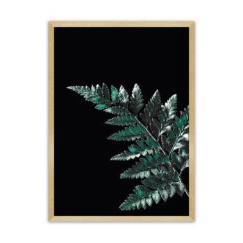 Plagát Dark Leaf, 40 x 50 cm, Ramka: Złota