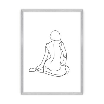 Plagát Figure Line I, 40 x 50 cm , Ramka: Srebrna