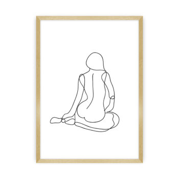 Plagát Figure Line I, 40 x 50 cm , Ramka: Złota