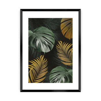 Plakat Golden Leaves I, 30 x 40 cm , Ramka: Czarna