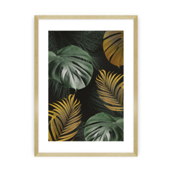 Plakat Golden Leaves I, 30 x 40 cm , Ramka: Złota