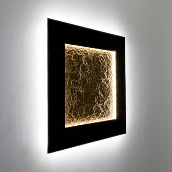 Plenilunio Eclipse LED nástenné svietidlo, hnedá/zlatá farba, 80 cm