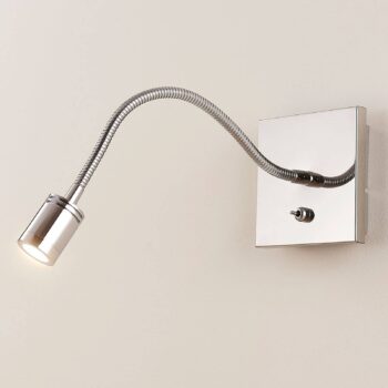 Pochrómovaná nástenná lampa na čítanie Berfin LED