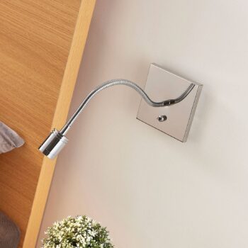 Pochrómovaná nástenná lampa na čítanie Berfin LED