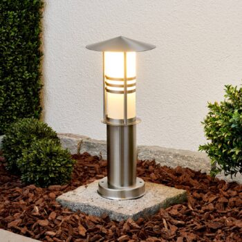 Podlahová lampa Erina, nerezová oceľ, 40 cm